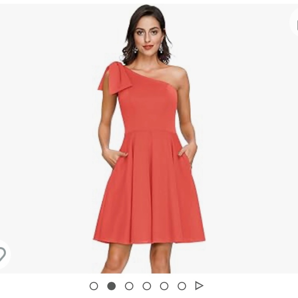 Great one shoulder dress in a tangerine/melon color.  NWOT.